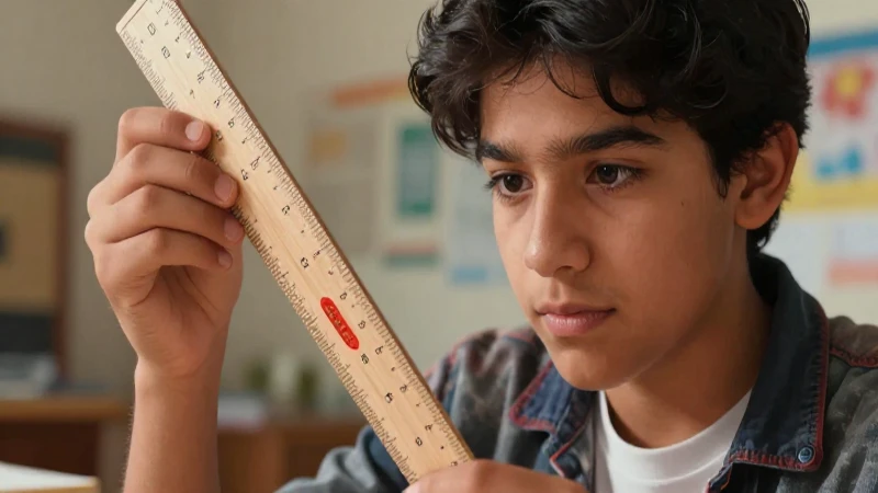 Aprende todo sobre los decímetros: definición, usos y conversiones 4 Estudiante examina regla en estilo mexicano
