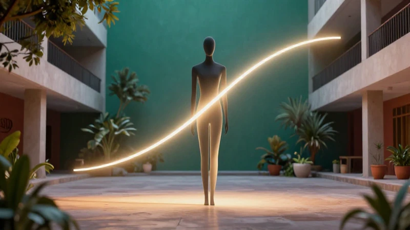 Figura elegante con curva abstracta moderna