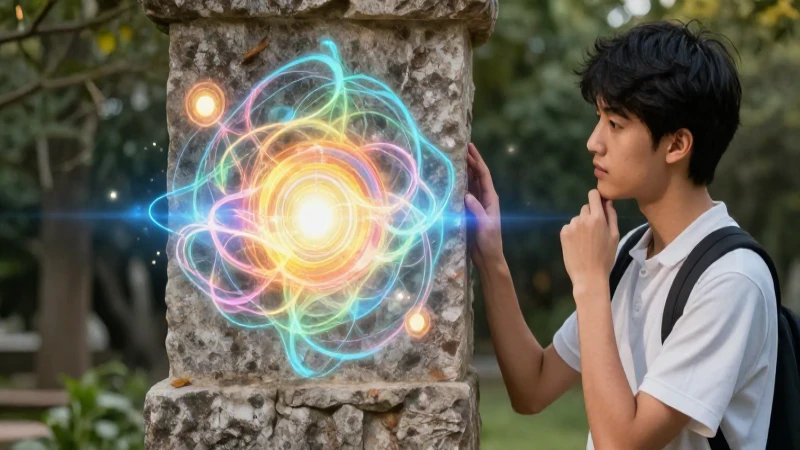 Definición de Filosofía: Ramas, Características y Más 3 Estudiante moderno fusionado con conocimiento ancestral y vibrante