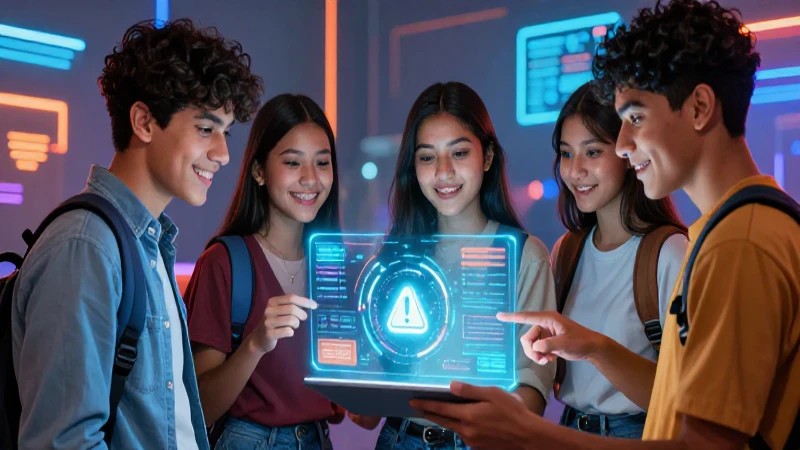 Estudiantes mexicanos interactúan con datos holográficos vibrantes