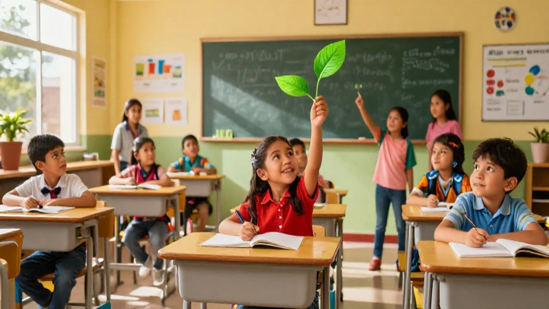 Niños mexicanos creciendo en aula vibrante
