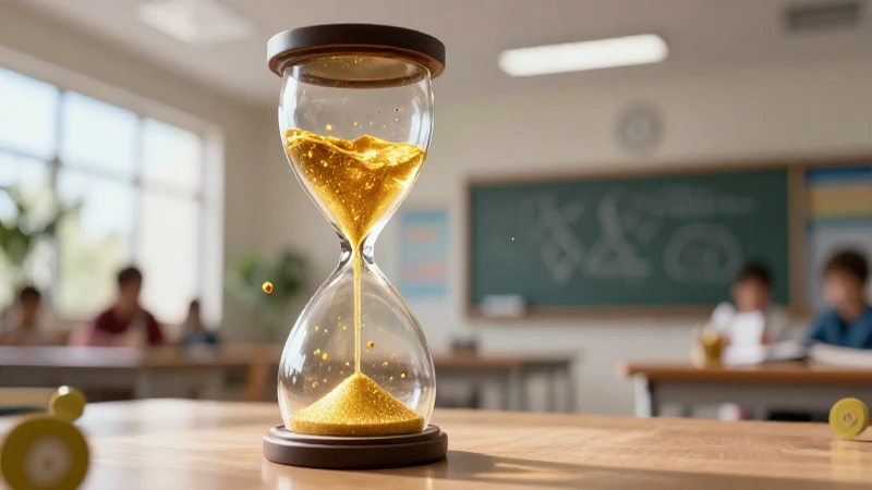 Reloj de arena de luz y conocimiento vibrante