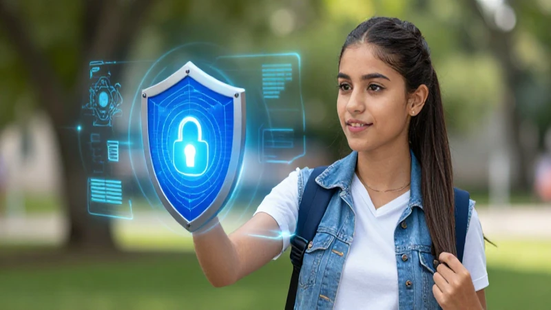 Definir contraseña: concepto, significado y su importancia 9 Joven mexicana con escudo digital holográfico