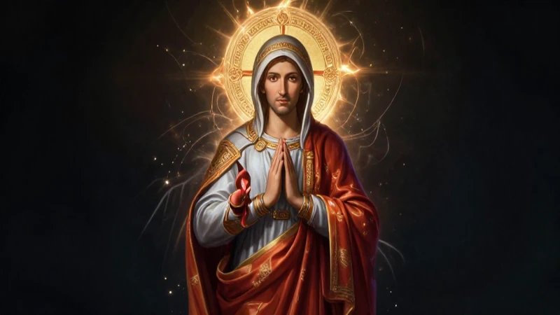 Icono sagrado con dramática iluminación divina