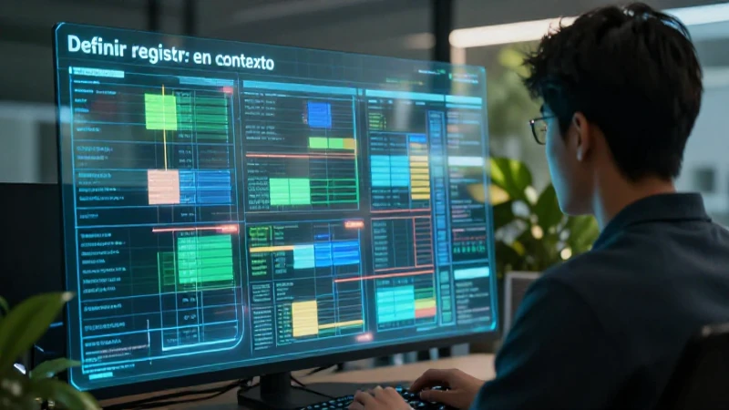 Definir Registro: Concepto y Uso de Registrar en Contexto 5 Bases de datos digitales con elementos educativos modernos