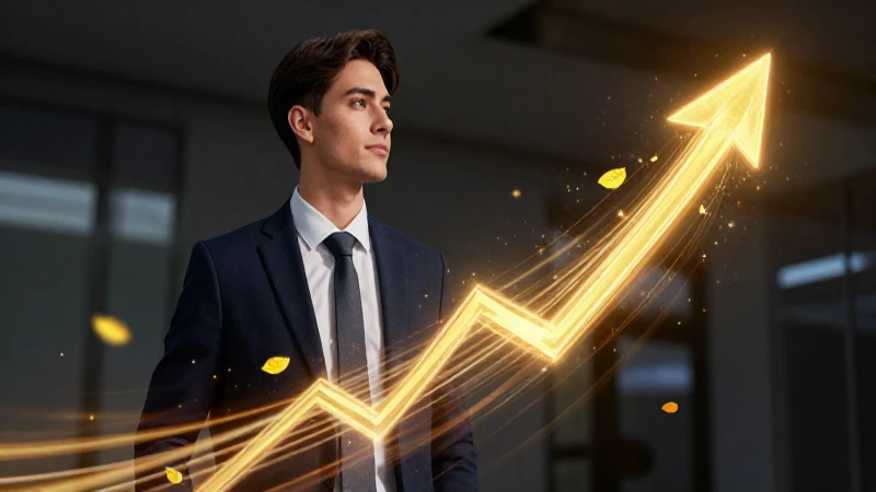 Joven exitoso apunta hacia el crecimiento profesional