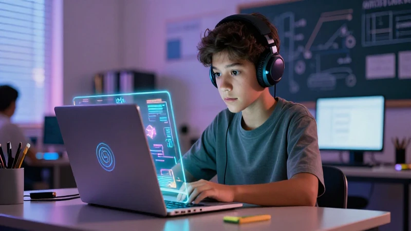Estudiantes aprenden informática con alta calidad