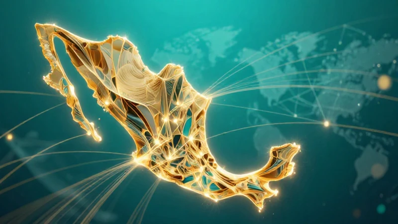 Silueta de México conectada a la red global