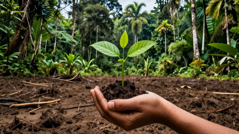 Contraste entre selva vibrante y tierra destruida