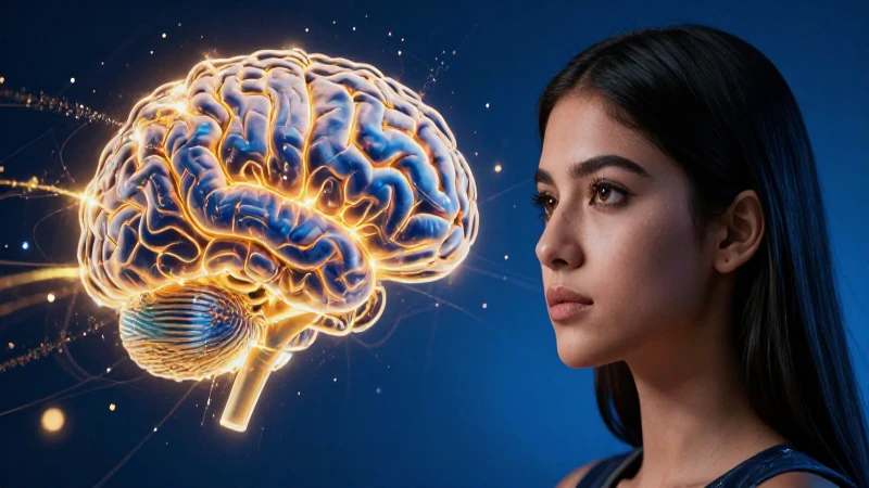 Déjà vu: Concepto, ciencia detrás y tipos explicados 4 Mujer mexicana con cerebro brillante estilo revista premium