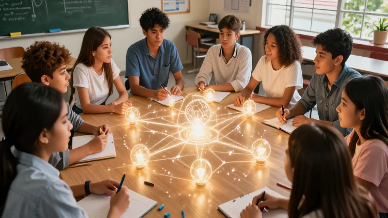 Estudiantes mexicanos colaborando con ideas brillantes
