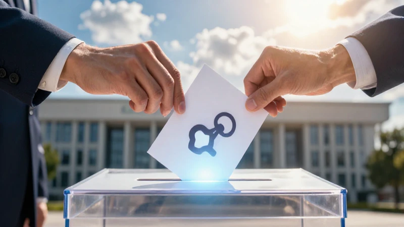 Manos votando con esperanza en un ambiente moderno y luminoso