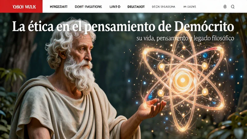 Ilustración premium: Demócrito, filosofía y átomos
