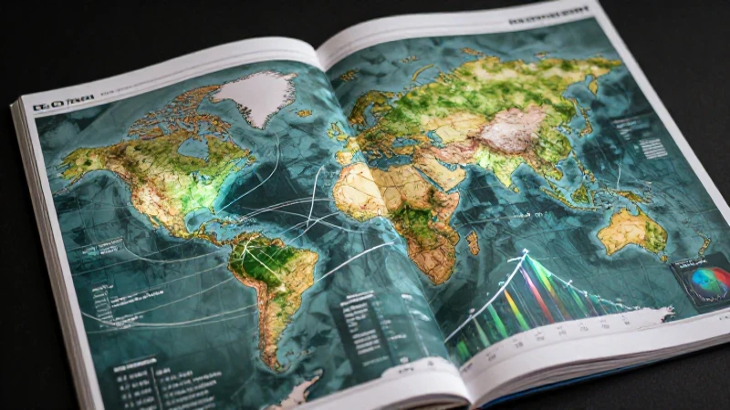 Mapa antiguo con datos y crecimiento moderno