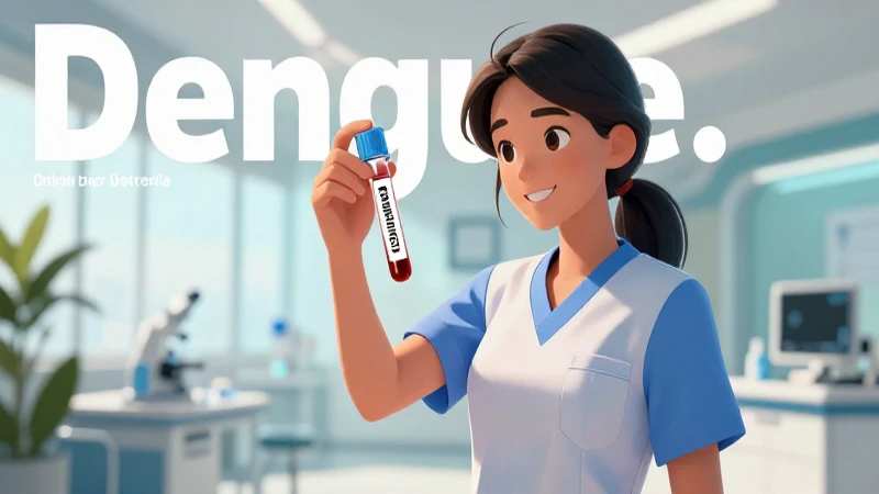 Enfermera muestra prueba de dengue en clínica de Guatemala