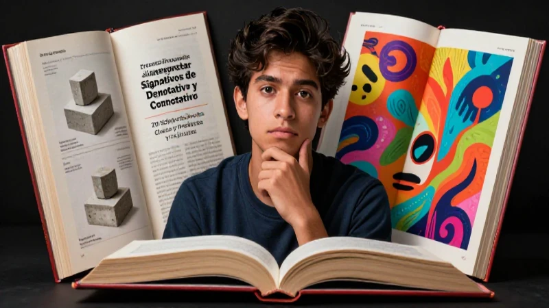 Denotativo y Connotativo: 20 Ejemplos Claros y Prácticos 9 Estudiante analiza significados denotativos y connotativos