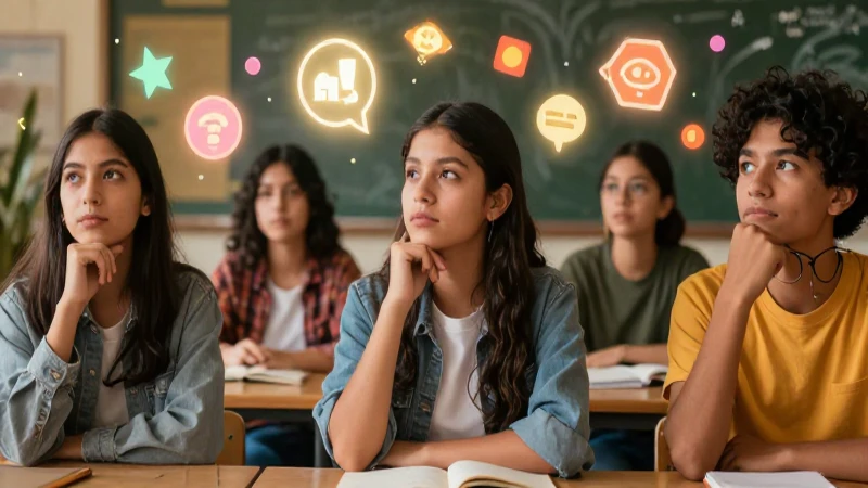 Denotativo y Connotativo: 20 Ejemplos Claros y Prácticos 6 Ilustración vibrante de estudiante mexicano pensativo