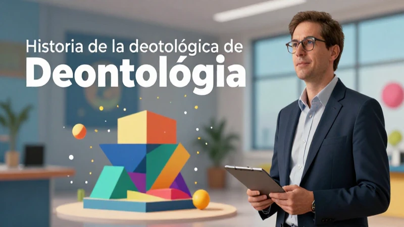 Ilustración académica vibrante sobre Deontología