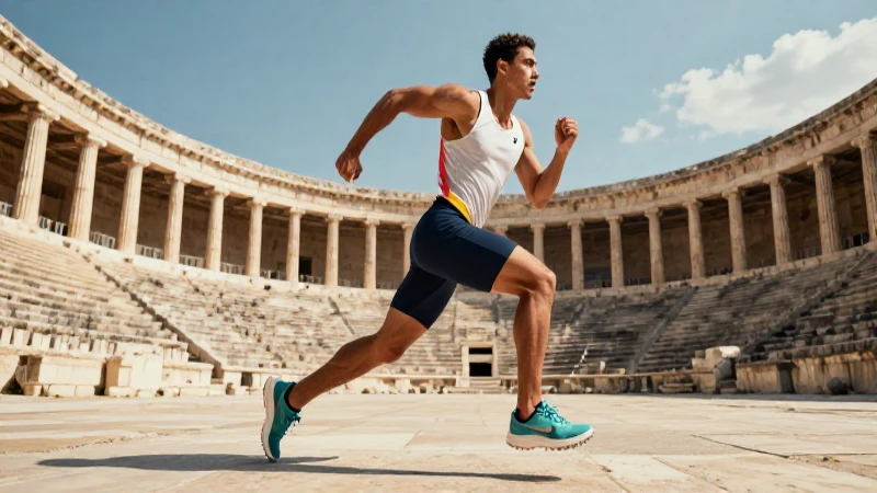 Qué es el deporte y cuál es su historia y características 3 Atleta moderna en ruinas griegas con estilo cinematográfico