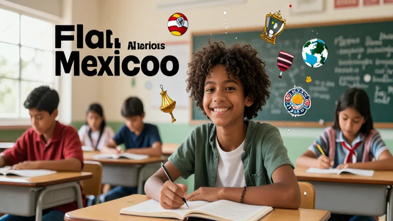 Ilustración vibrante de estudiante en aula moderna