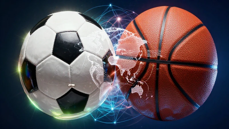 Fútbol y baloncesto: deportes globales en ilustración detallada