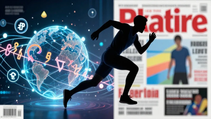 Ilustración dinámica de conocimiento global y atleta