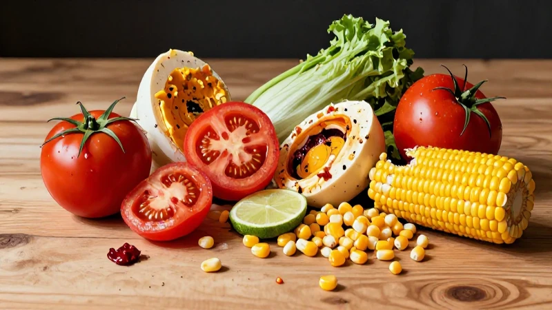 Comida mexicana desperdiciada en estilo vibrante