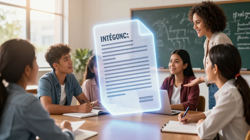 Ilustración vibrante de educación moderna mexicana
