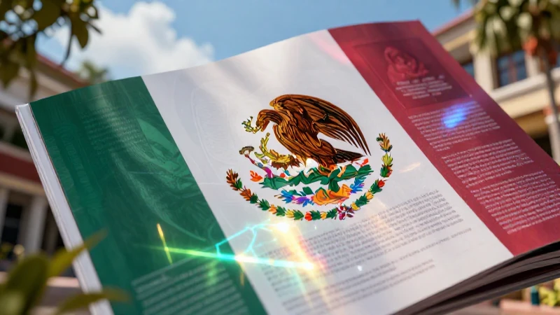 Ilustración académica dinámica y moderna con simbolismo mexicano