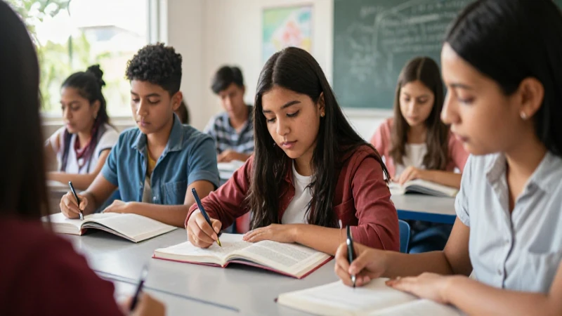 Estudiantes mexicanos trabajan colaborativamente en el aula