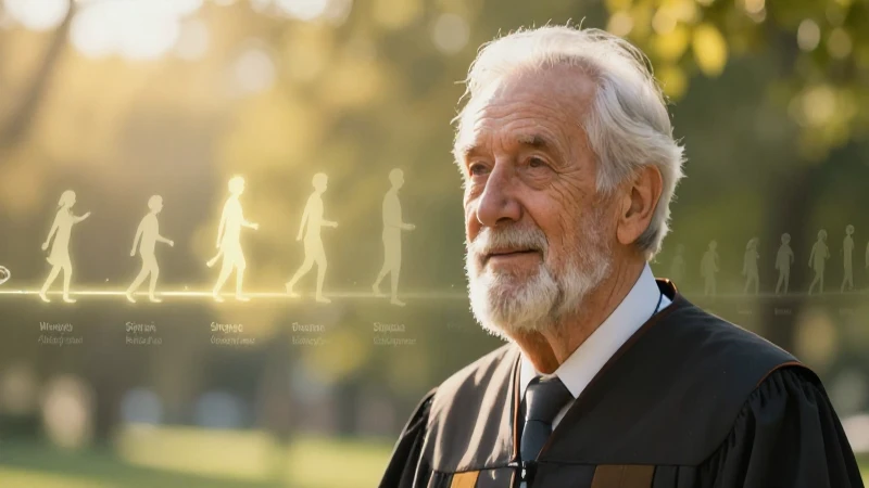 Cuáles son las etapas del desarrollo humano y su impacto 7 Ilustración de educador sabio con estética de revista
