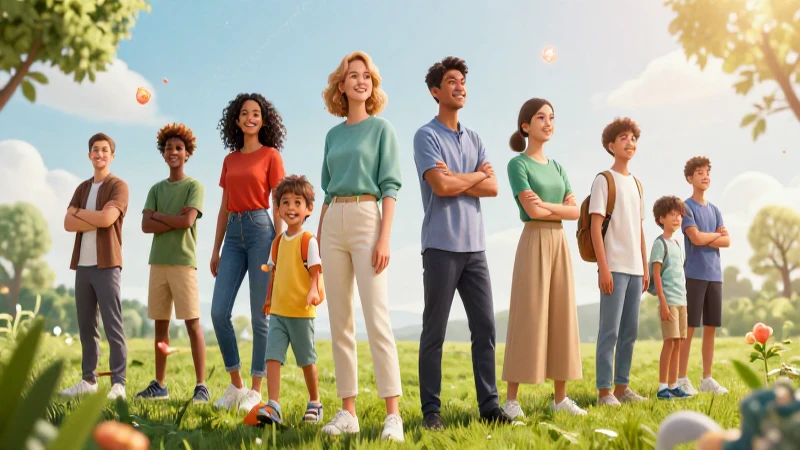 Cuáles son las etapas del desarrollo humano y su impacto 8 Ilustración vibrante y educativa de personas diversas