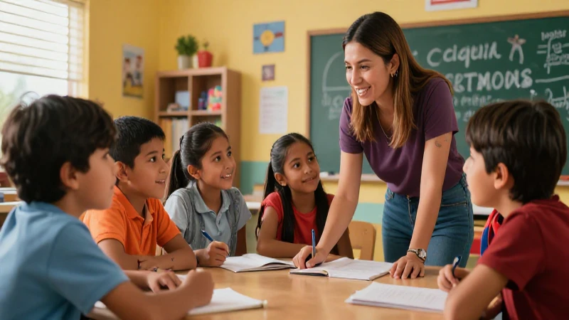 Niños mexicanos aprendiendo en un aula moderna