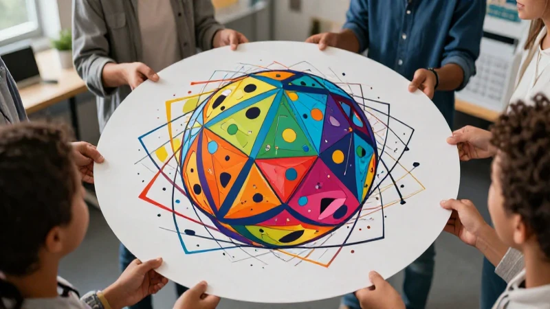 Es una ilustración dinámica de aprendizaje geométrico