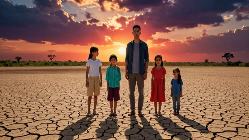Ilustración dramática de crisis ambiental