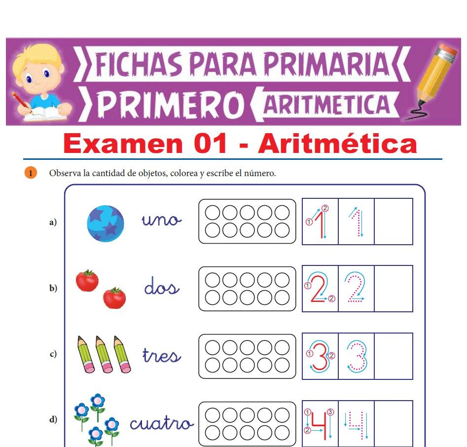 descarga gratis el examen para primero de primaria en formato pdf