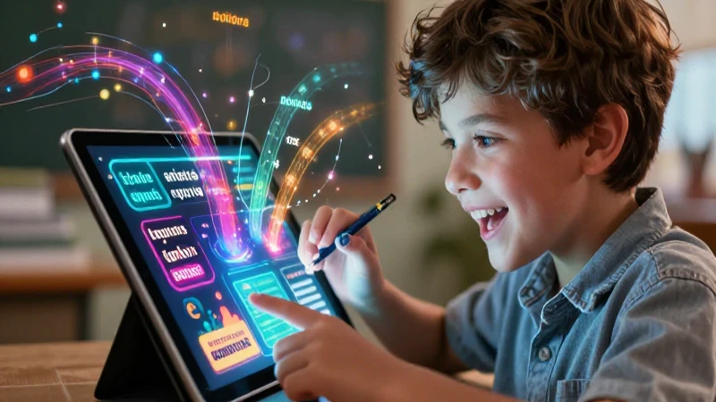 Ilustración dinámica de estudiante aprendiendo digitalmente