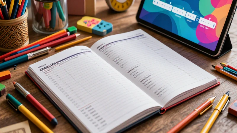 Plan de estudio escolar vibrante y profesional