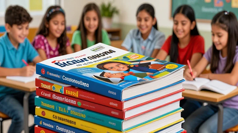 Estudiantes mexicanos aprendiendo con libros modernos