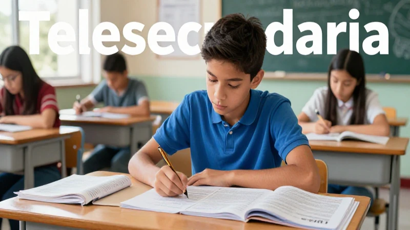 Libros Telesecundaria GRATIS: Descarga para estudiar en casa con Conaliteg 5 Estudiante mexicano estudia libros de Telesecundaria en un escritorio luminoso