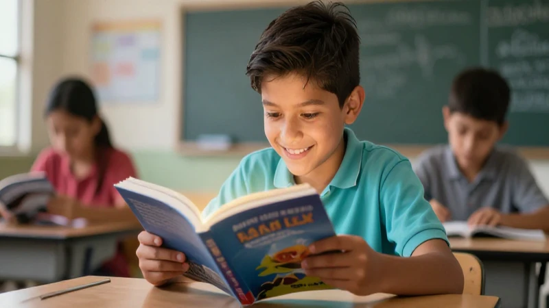 Estudiante mexicano lee un libro educativo
