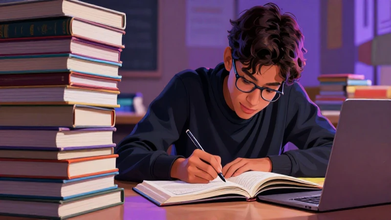 Estudiante mexicano estudia con estilo digital