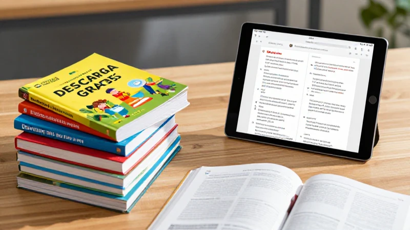 Organiza tus libros digitales en una mesa de estudio