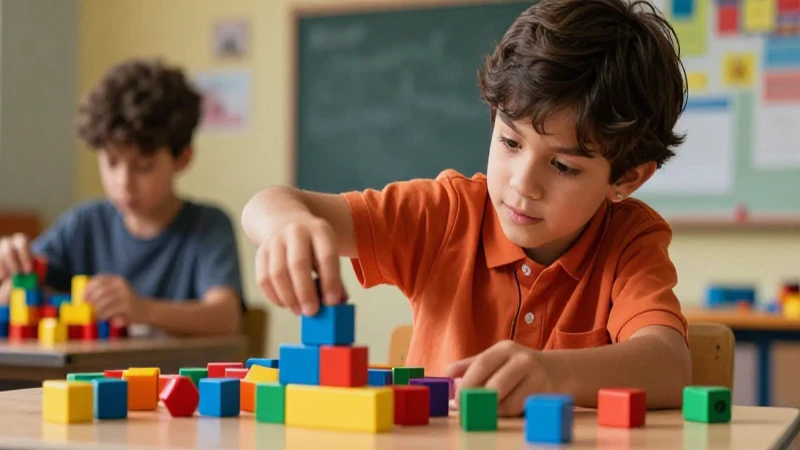 Aprende a descomponer números de forma fácil y divertida 3 Estudiante interactúa con bloques matemáticos coloridos