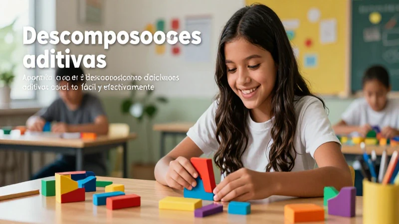 Estudiante practica descomposiciones matemáticas con bloques