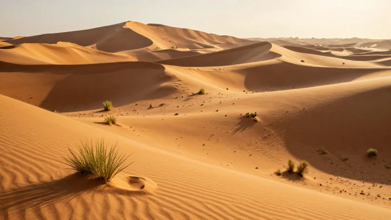Desierto: concepto, características y ejemplos destacados 6 Vasto desierto fotorealista en luz dorada