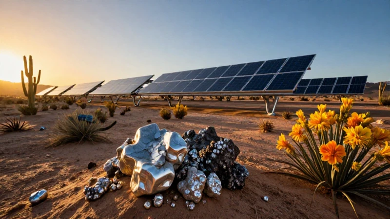 Desiertos: Tipos, Características y Fauna y Flora Esencial 7 Paisaje desértico moderno con energía solar y luz dorada