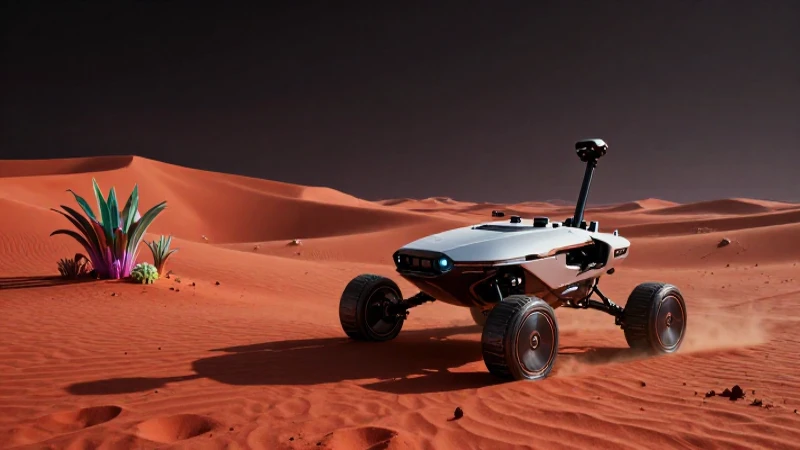 Desiertos: Tipos, Características y Fauna y Flora Esencial 8 Desierto marciano futurista con flora alienígena