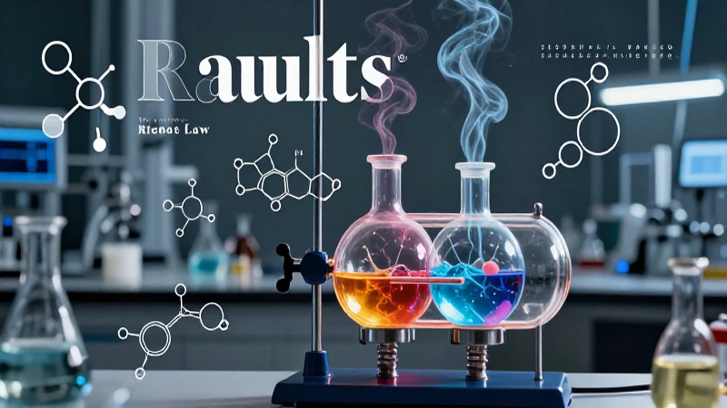 Laboratorio de destilación ilustra Raoult con estilo moderno