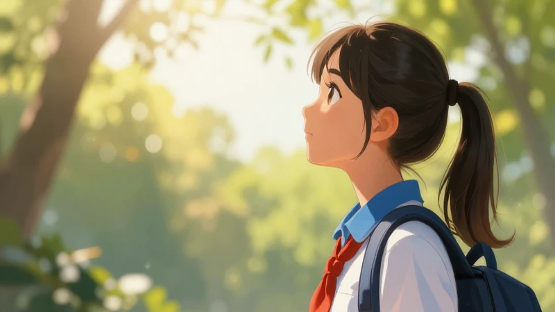 Determinación: Definición, Importancia y Concepto Esencial 3 Joven estudiante mira un brillante horizonte motivador